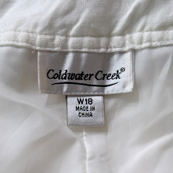 🌸 Plus Size 18 Coldwater Creek Linen Blend Two-Piece Set – Navy and White - Picture 2 of 9